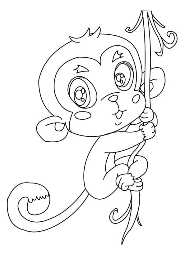Desenho de Lindo Macaco para Colorir