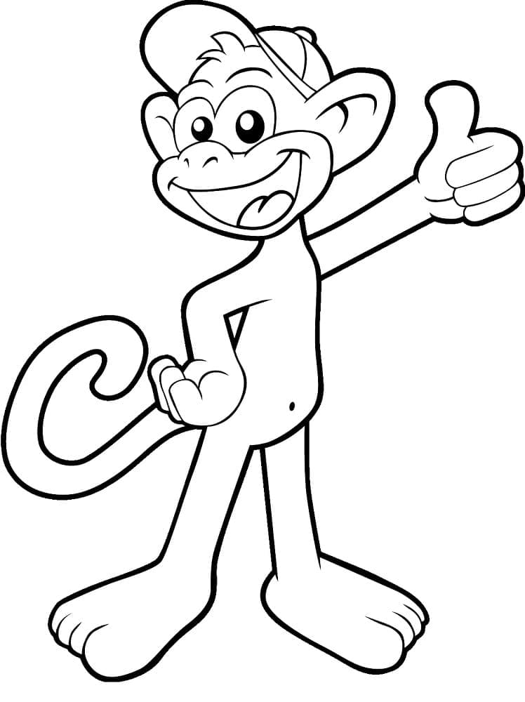 Desenho de Macaco Animado para Colorir