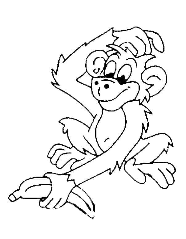Desenho de Macaco com Banana para Colorir