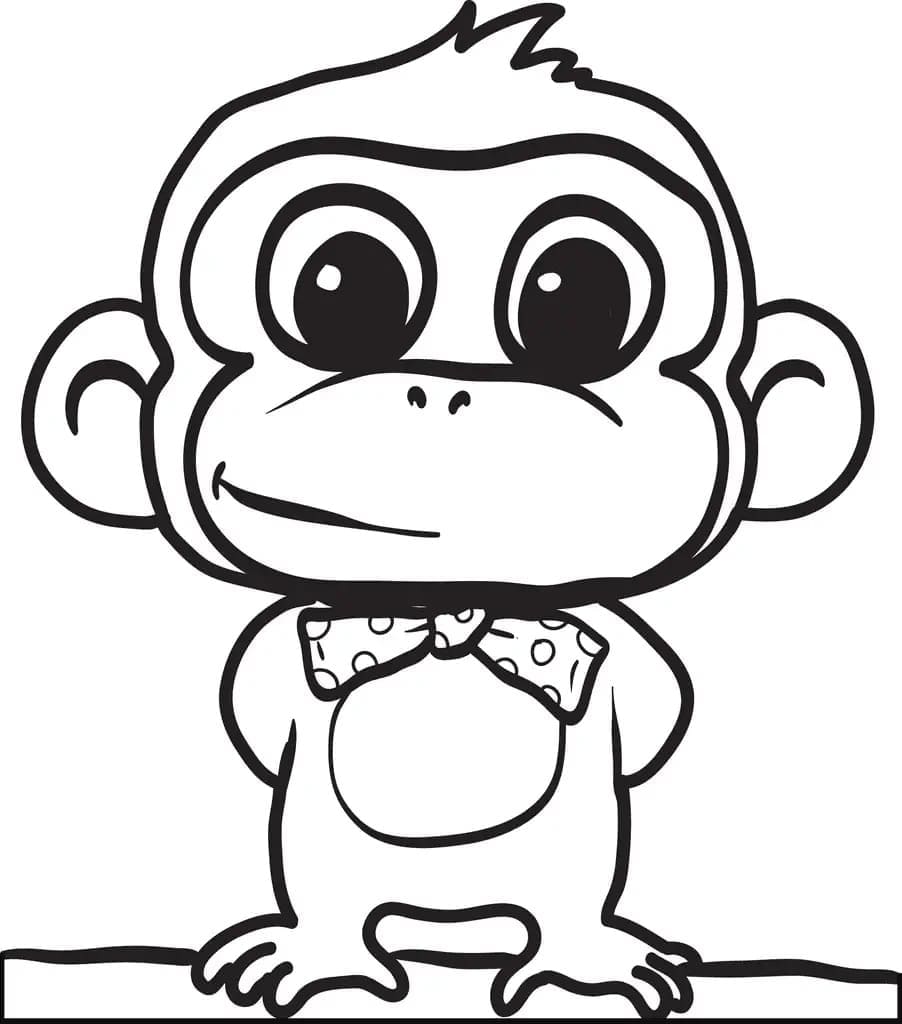 Desenho de Macaco Muito Fofo para Colorir