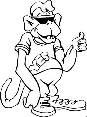 Desenho de Macaco Usando Roupa Muito Estilosa para Colorir Grátis