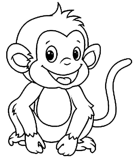 Desenho de um Bebê Macaco para Colorir