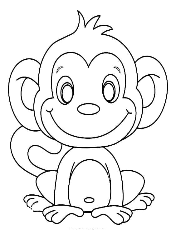 Desenho de um Macaco Adorável para Colorir
