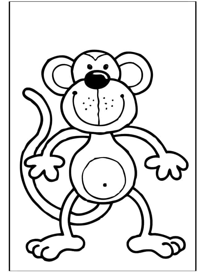 Desenho de um Macaco Alegre para Colorir