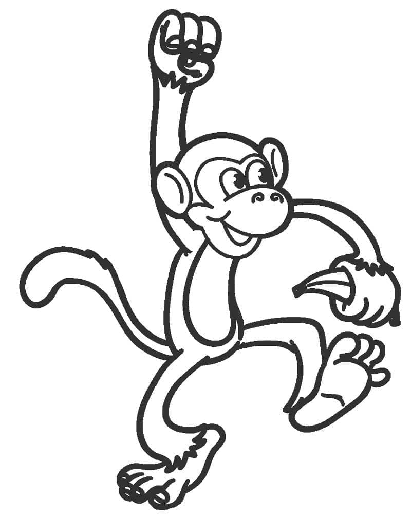 Desenho de um Macaco de Desenho Animado para Colorir
