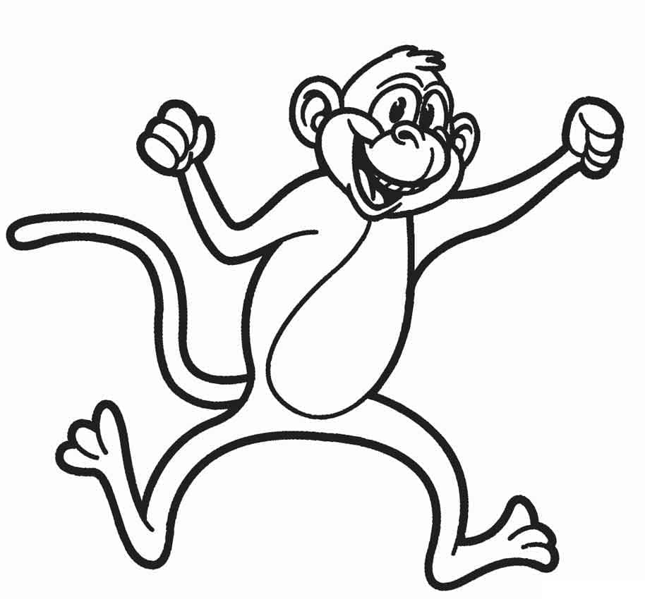 Desenho de um Macaco Engraçado para Colorir