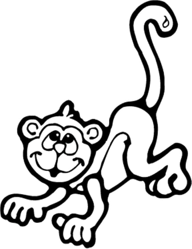 Desenho de um Macaco Hilariante para Colorir