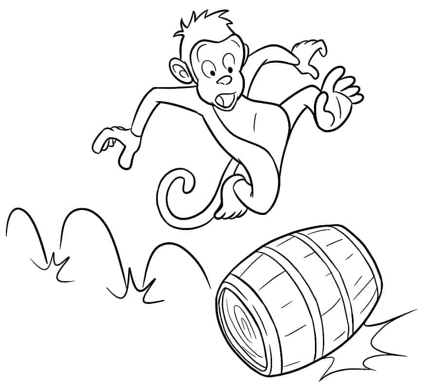 Desenho de um Macaco Muito Engraçado para Colorir