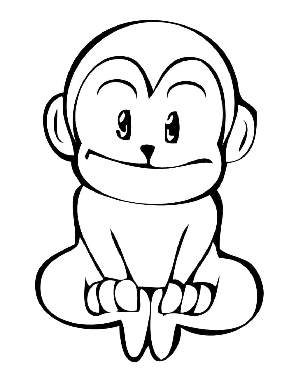 Desenho de um Macaco Muito Fofo para Colorir