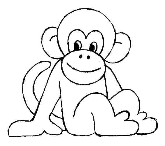 Desenho de um Macaco Simples para Colorir