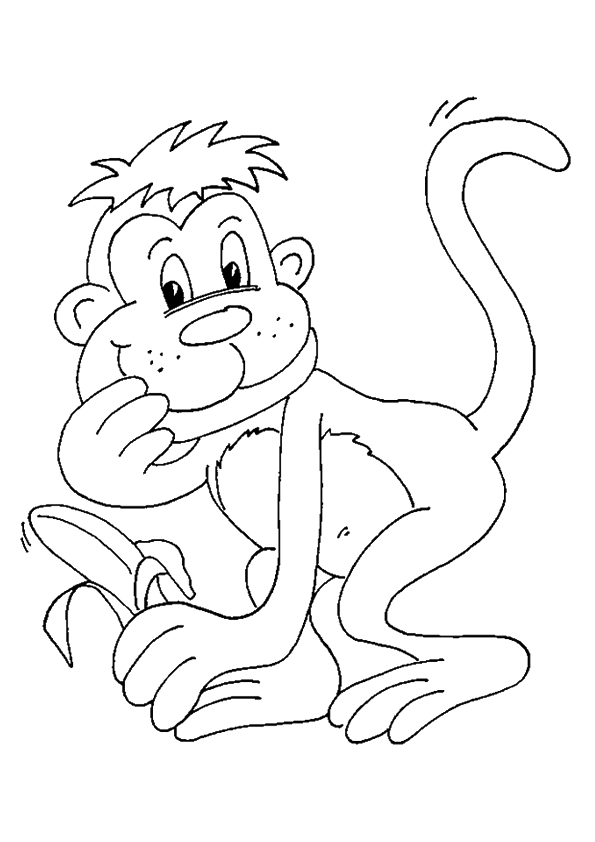 Desenho Pdf de Macaco com Banana