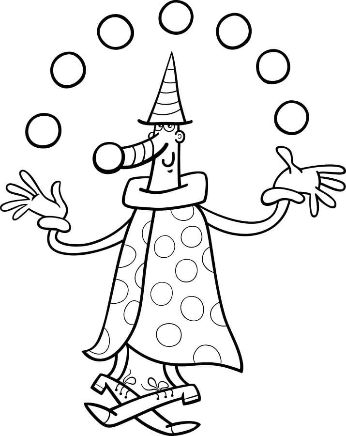 Desenho de Malabarista Engraçado para Colorir