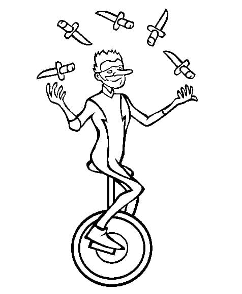 Desenho de Malabarista Grátis para Crianças para Colorir