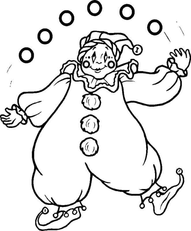 Desenho de Malabarista Hilariante para Colorir