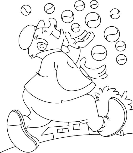 Desenho de Malabarista Imprimivel para Colorir