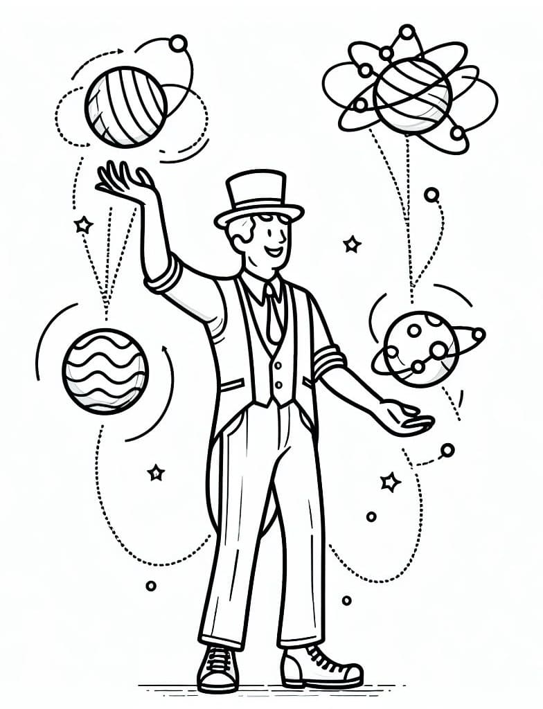 Desenho de o Malabarista para Colorir