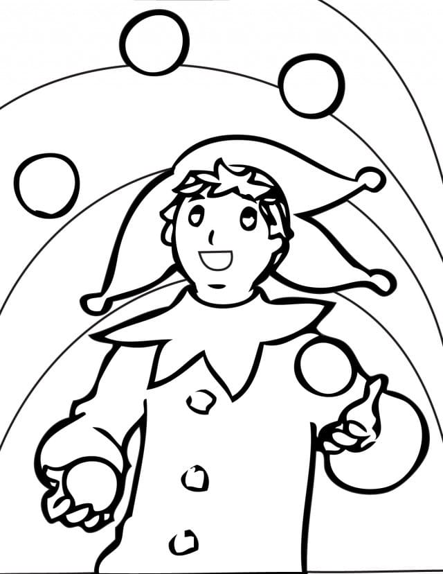 Desenho de Pequeno Malabarista para Colorir