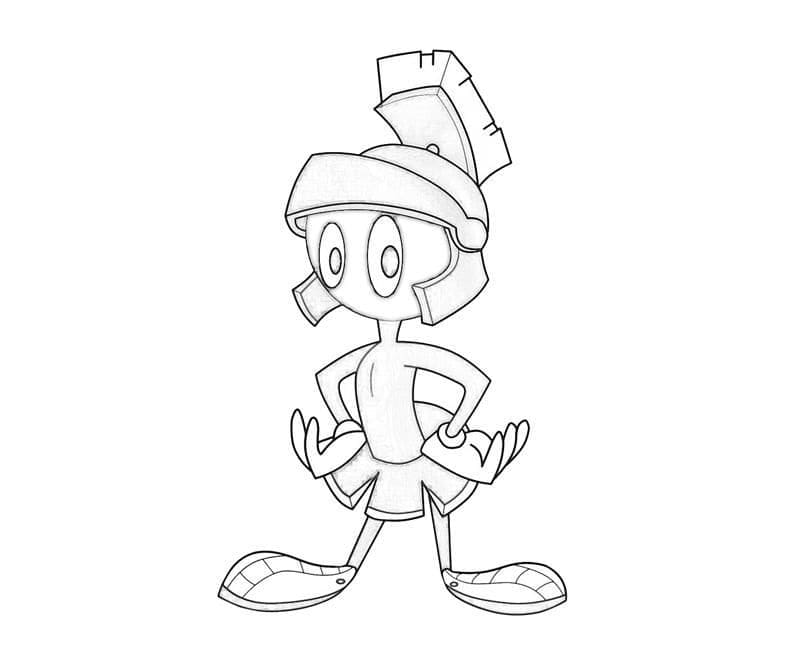 Desenho de Marvin o Marciano Fácil para Colorir