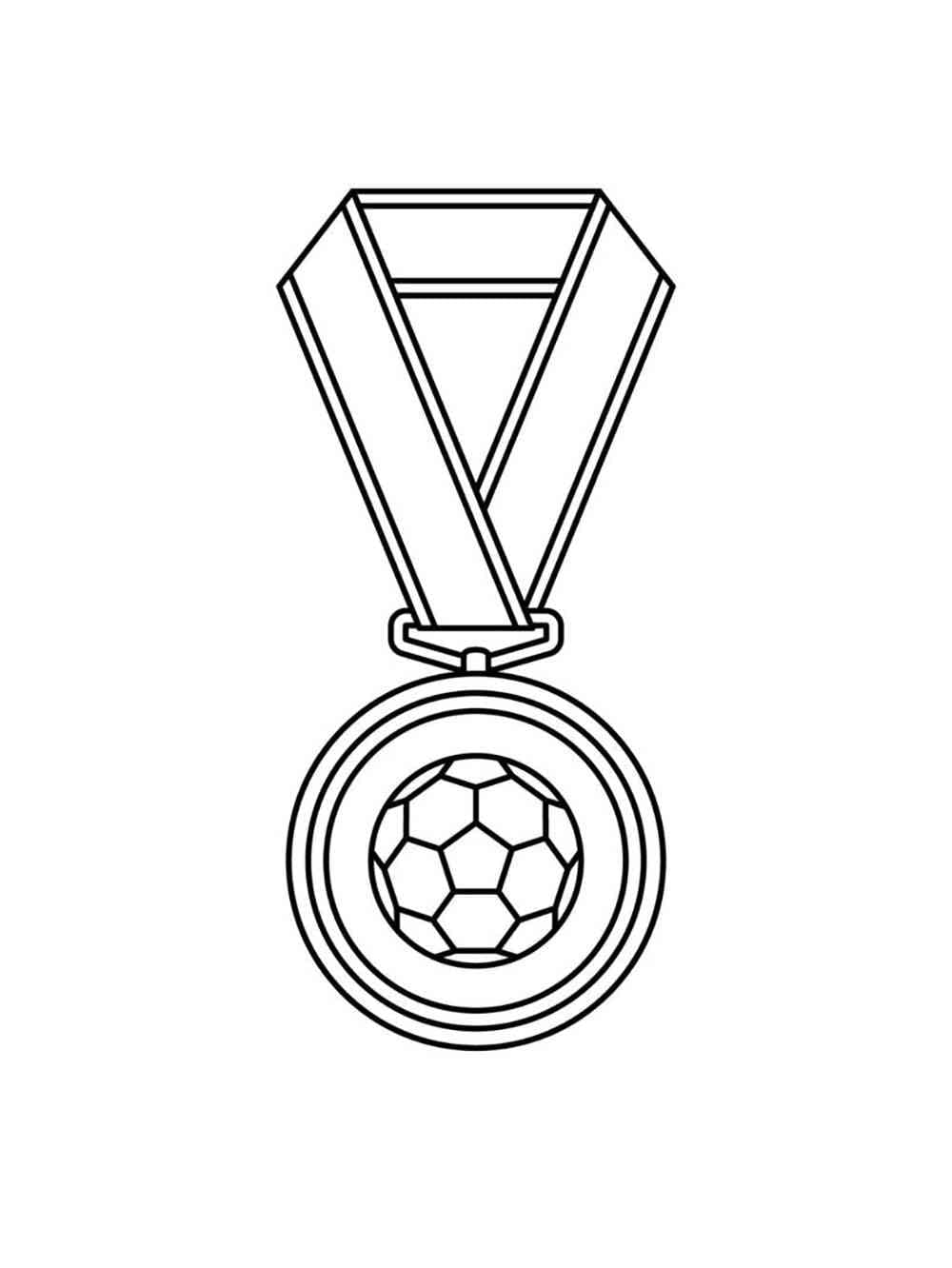 Desenho de Medalha de Futebol para Colorir