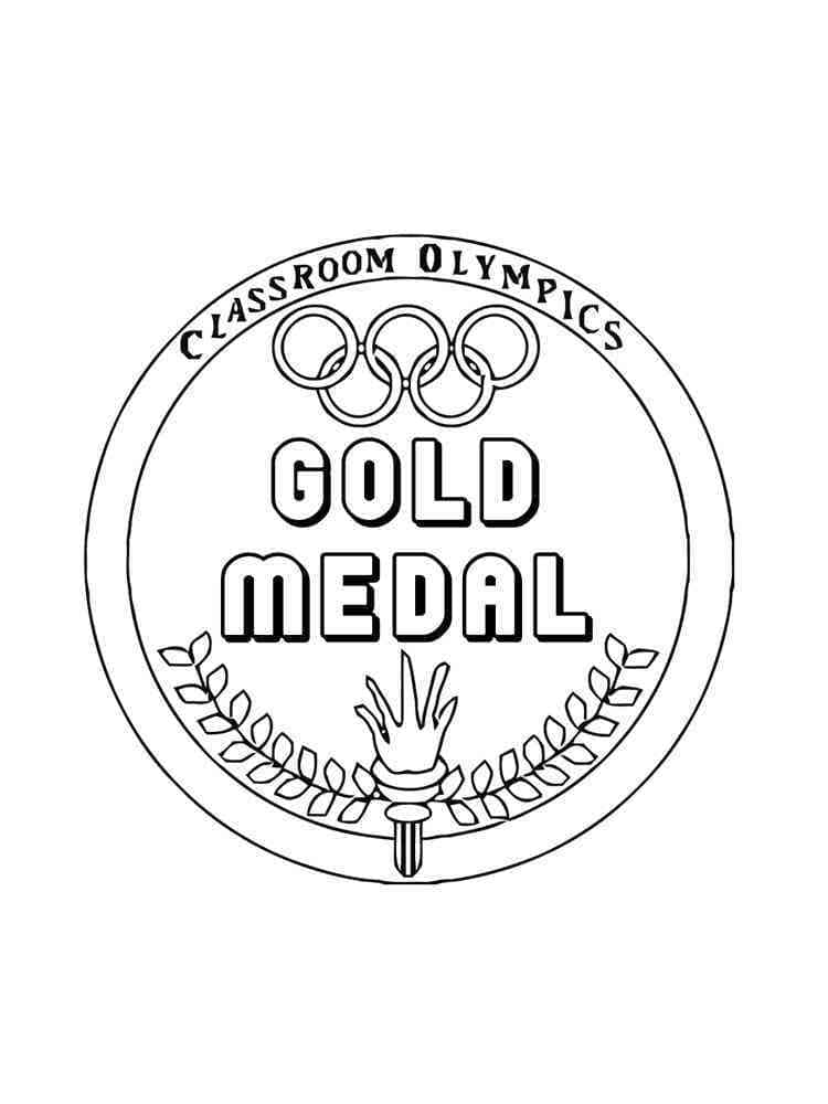 Desenho de Medalha de Ouro para Colorir
