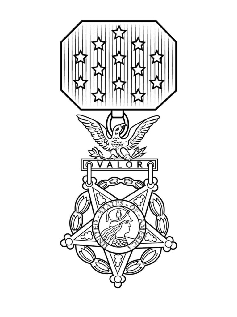 Desenho de Medalha de Soldado para Colorir