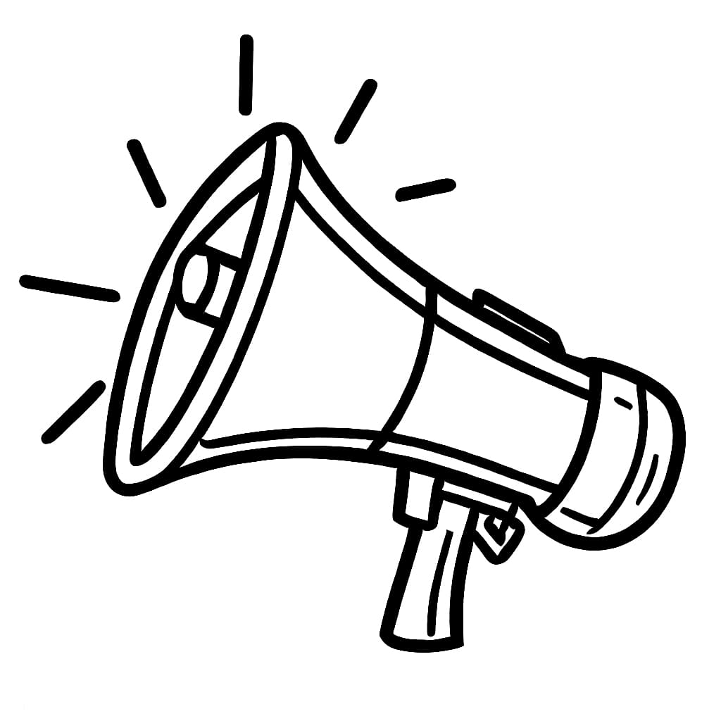Desenho de Megafone Imprimivel para Colorir