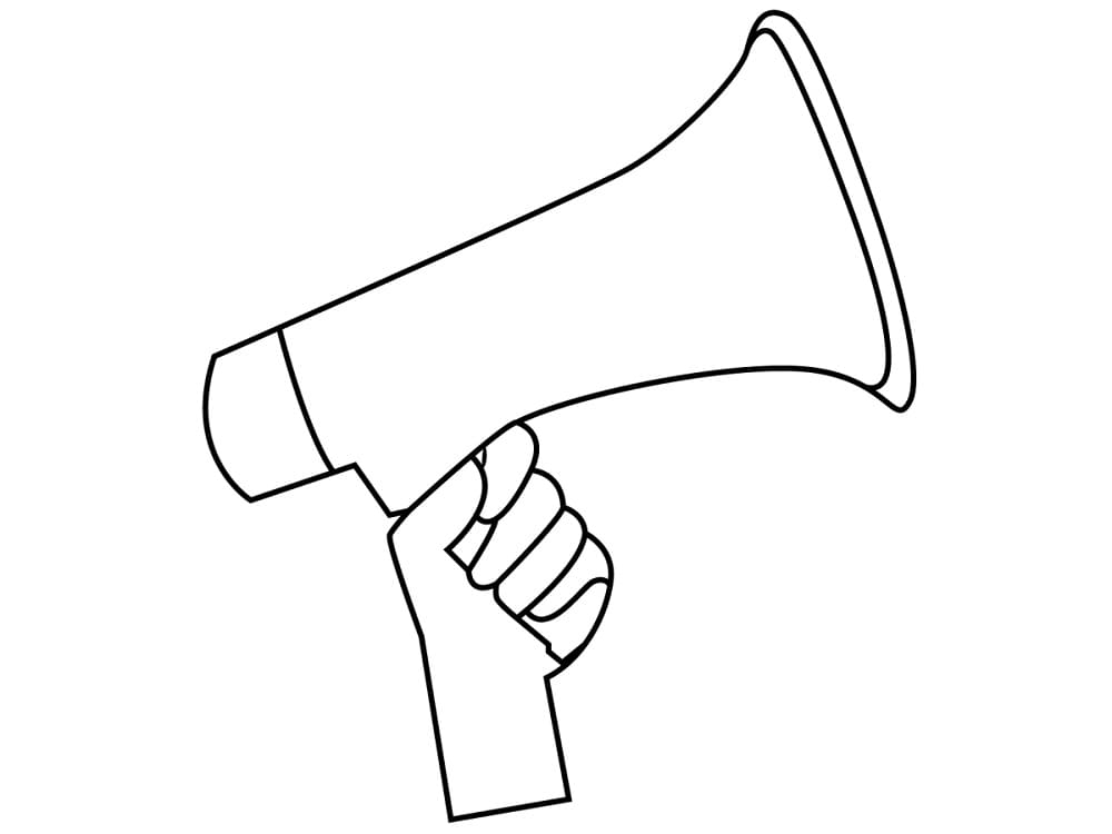 Desenho de Megafone para Colorir Baixar