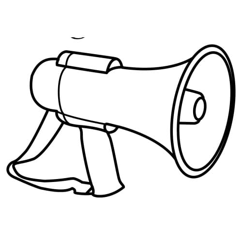 Desenho de Megafone Perfeito para Colorir