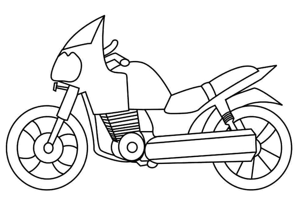 Desenho de Boa Moto para Colorir