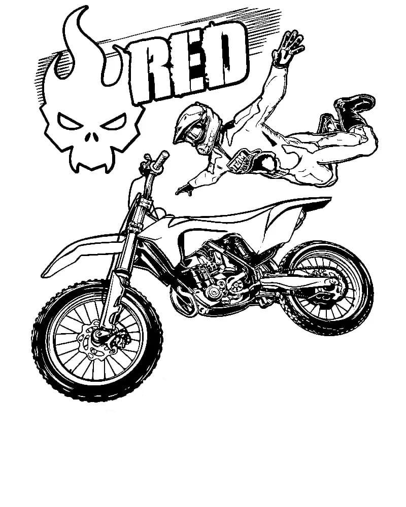 Desenho de Esporte de Moto para Colorir