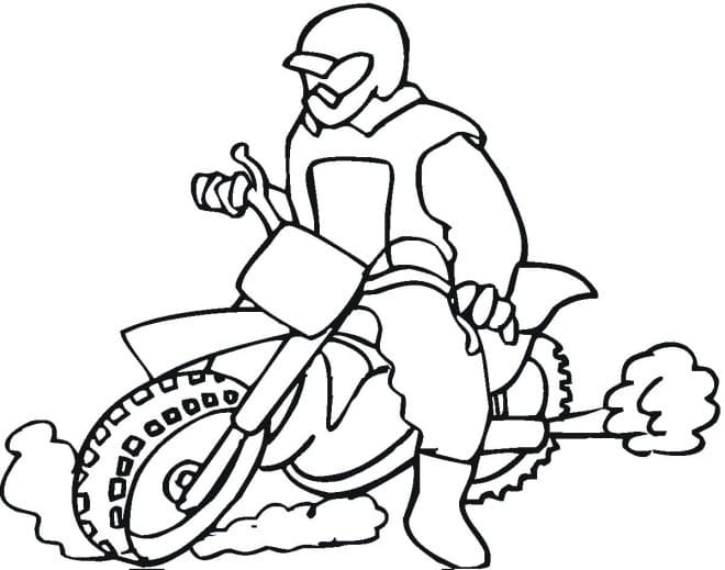 Desenho de Incrível Motocross para Colorir