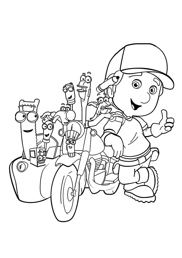Desenho de Menino com Suá Incrível Moto para Colorir Pdf