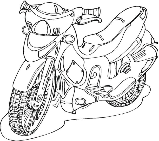 Desenho de Moto Básica Grátis para Crianças para Colorir