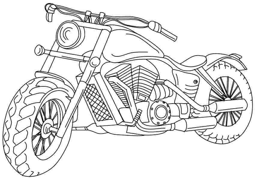 Desenho de Moto Clássica para Colorir