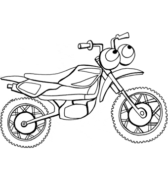 Desenho de Moto de Desenho Animado para Colorir Grátis