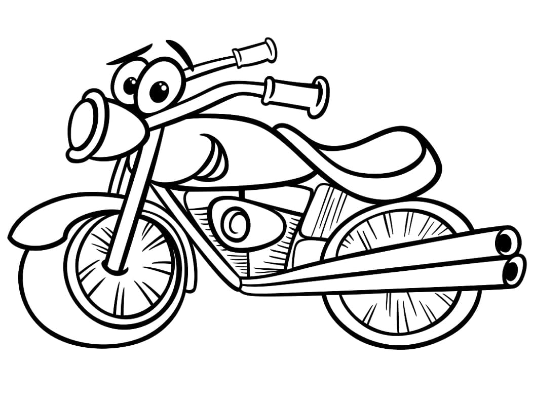 Desenho de Moto Engracada para Colorir