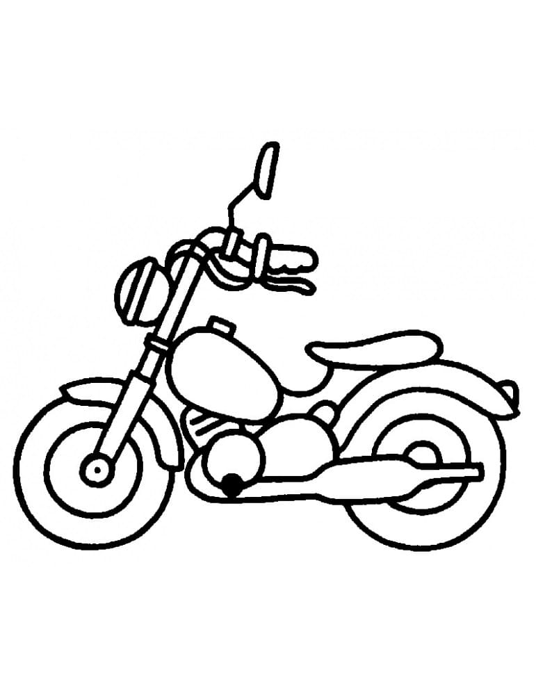 Desenho de Moto Grátis para Crianças para Colorir