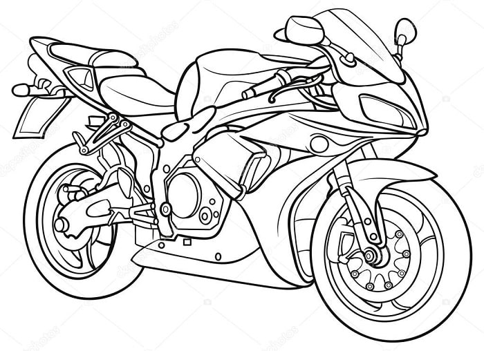 Desenho de Moto Muito Veloz para Colorir Grátis