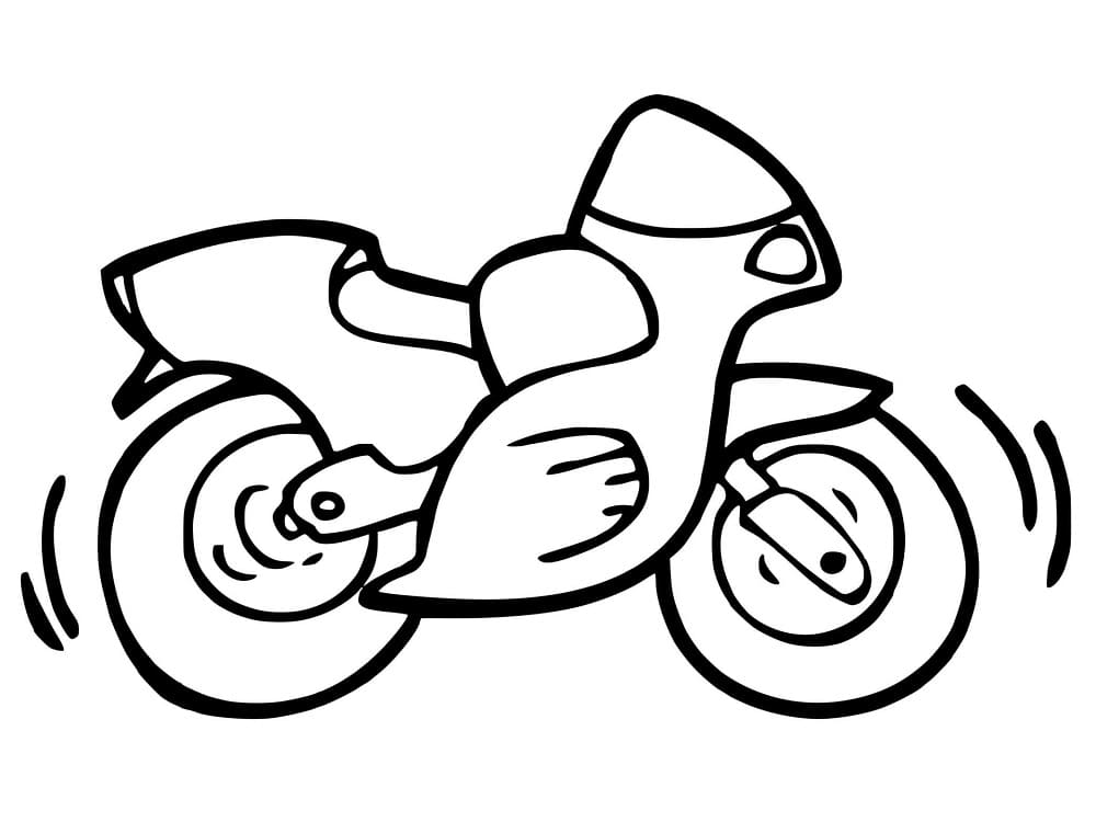 Desenho de Moto para Crianças para Colorir