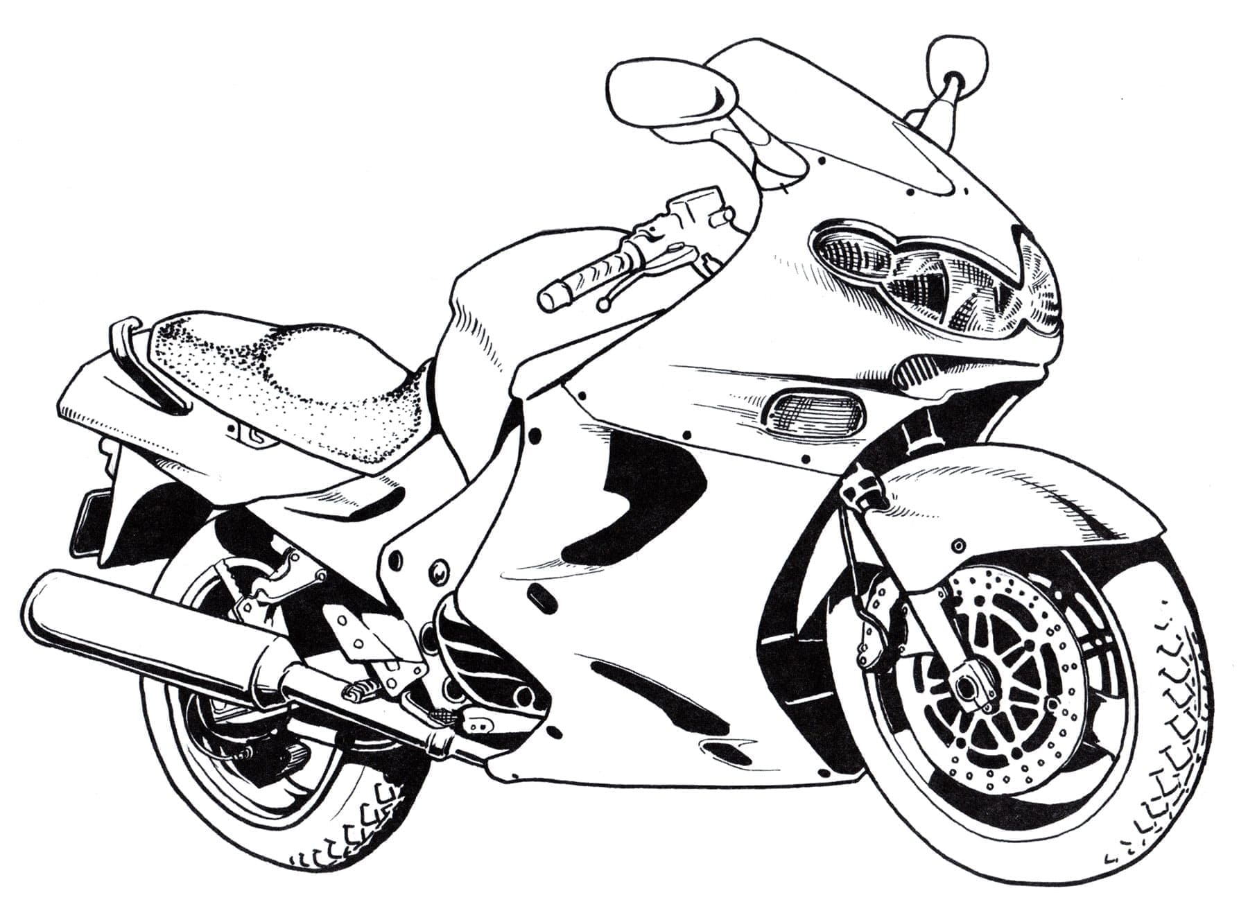 Desenho de Moto Perfeita para Colorir