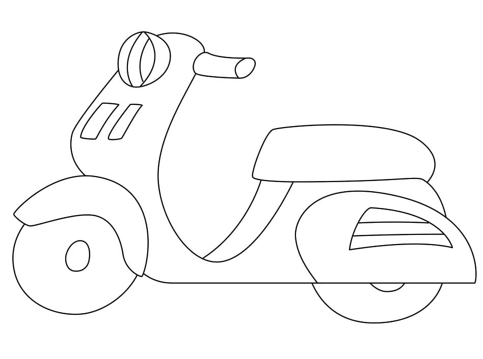 Desenho de Moto Simples para Colorir