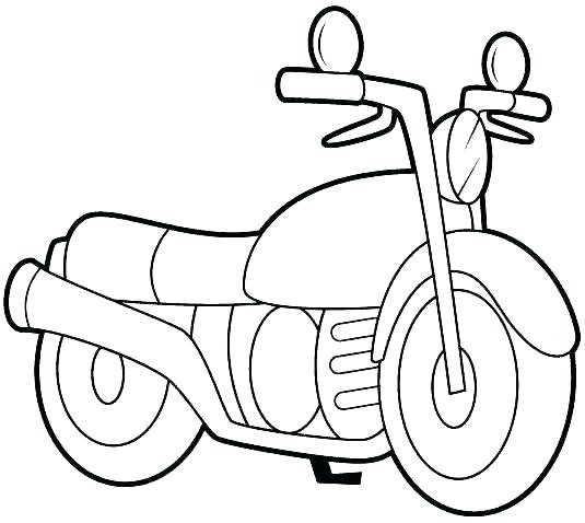 Desenho de Moto Simples para Pintar com Giz de Cera