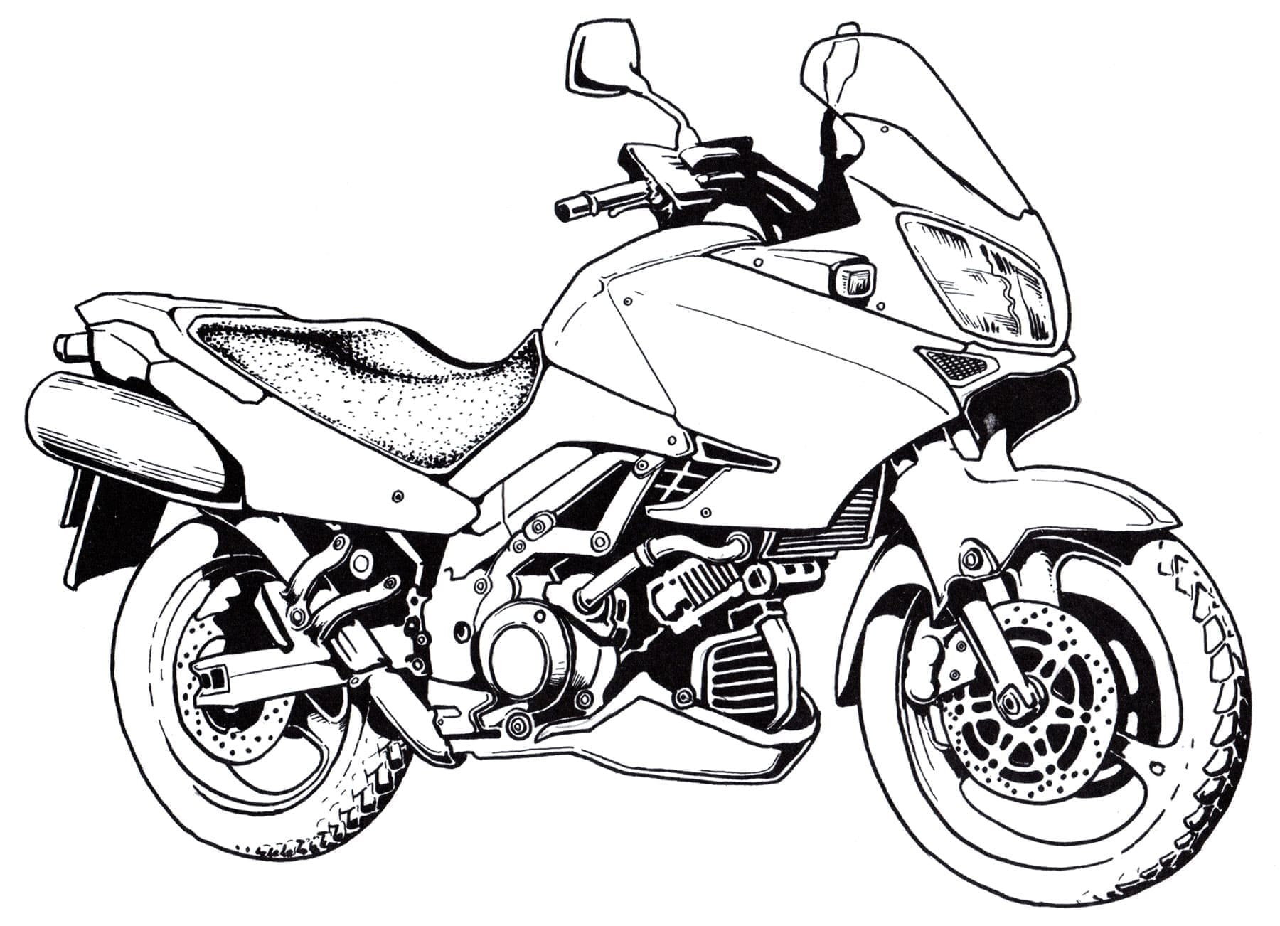 Desenho de Motocicleta Imprimivel para Colorir