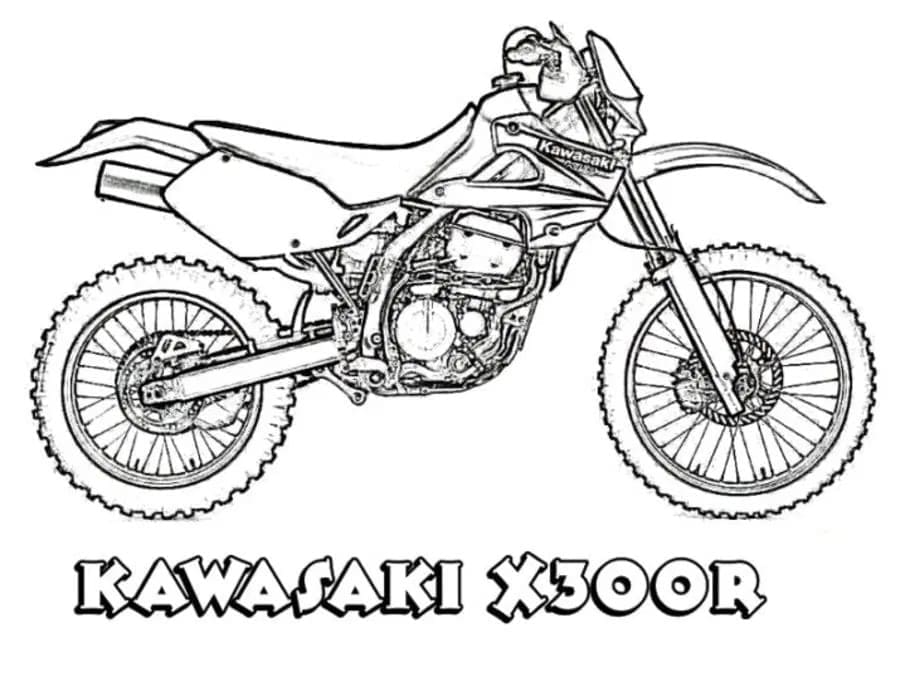 Desenho de Motocicleta X300R para Colorir