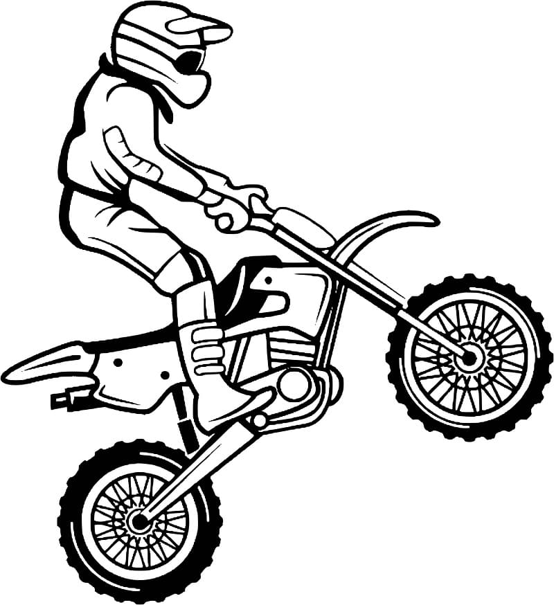 Desenho de Motocross Grátis para Colorir