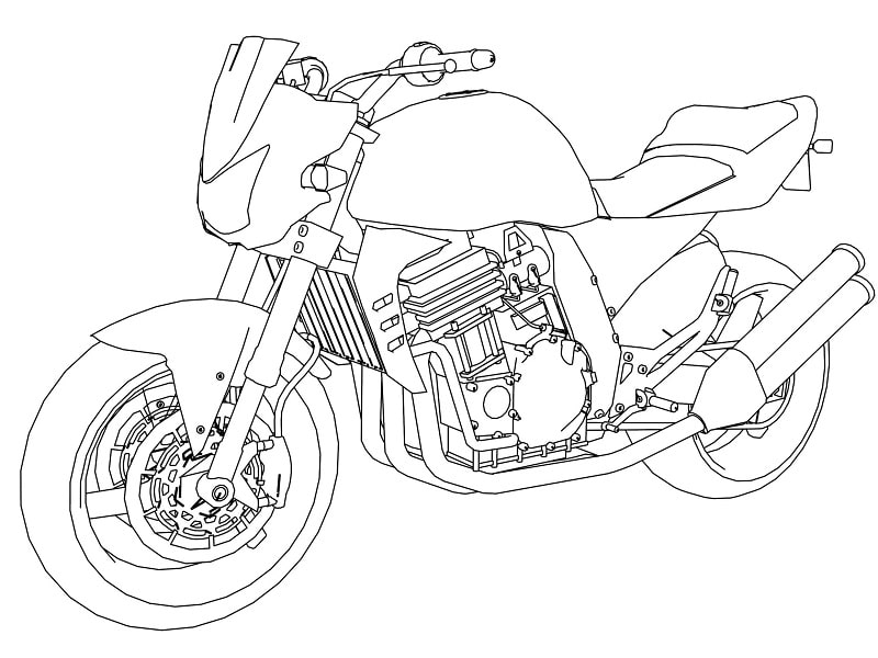 Desenho Imprimivel de Moto Normal para Colorir