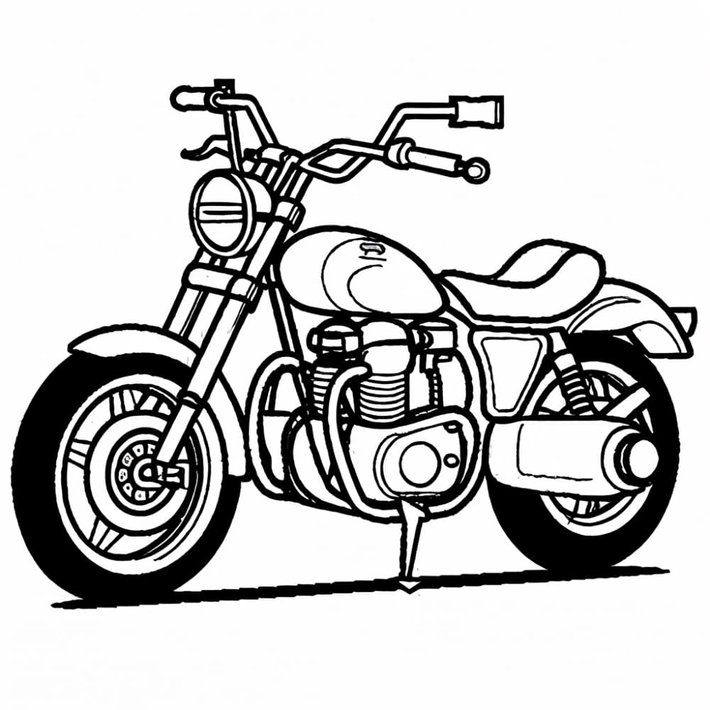 Desenho Pdf de Moto Potente para Colorir Grátis