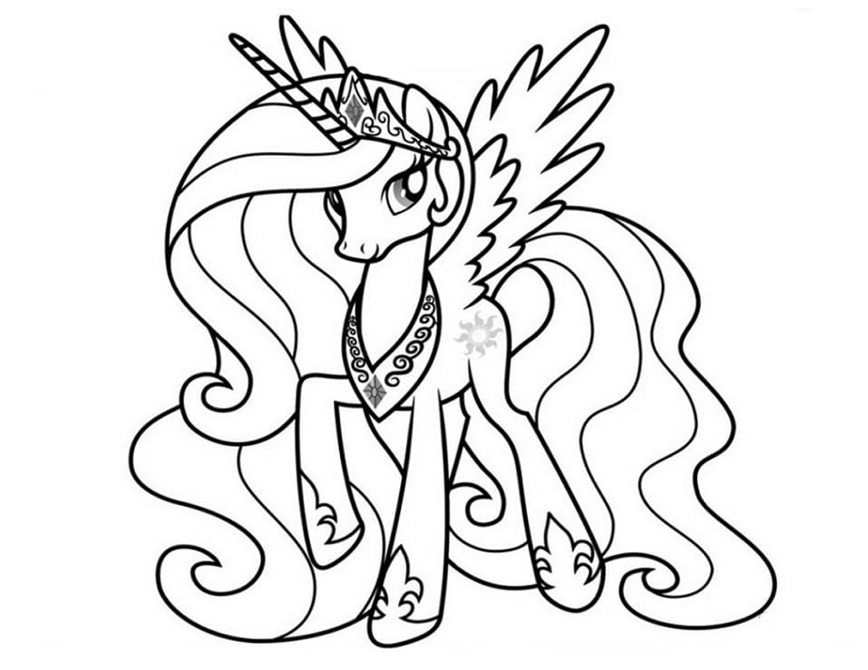 Desenho de Bela Princesa Celestia para Colorir
