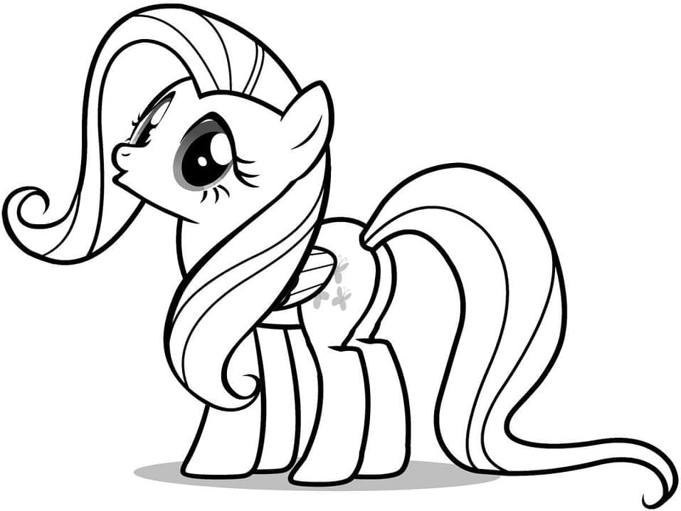 Desenho de Fluttershy Grátis para Crianças para Colorir