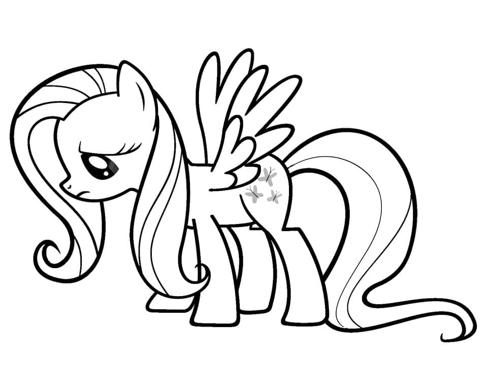 Desenho de Fluttershy Infeliz para Colorir
